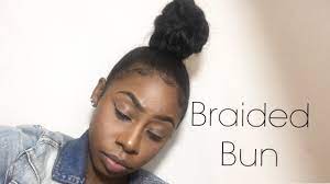 Faux locs with kanekalon have a smoother, shinier appearance. Faux Braided Bun Hairstyle Using Kanekalon Extensions Styling Natural Hair Youtube