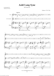 Burns Auld Lang Syne Sheet Music For Violin Alto Saxophone And Piano