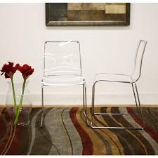 Baxton Studio Lino Clear Acrylic Dining Chairs Set Of 2 Acrylic Dining Chairs Plastic Dining Chairs Acrylic Chair