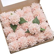 Certain types work best as everyday home decorations, while others are best used for parties and weddings. Amazon Com Ling S Moment 25pcs Blush Pink Real Looking Fake Dahlia Artificial Flowers W Stem For Diy Wedding Bouquets Centerpieces Arrangements Party Baby Shower Home Decorations Furniture Decor
