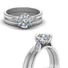 We did not find results for: Round Cut Milgrain Simple Diamond Wedding Set In 14k White Gold Fascinating Diamonds