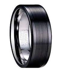 8mm Men S Ring In Black Tungsten With Mixed Finishes Black Tungsten Wedding Ring Mens Wedding Rings Tungsten Wedding Rings