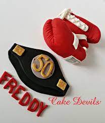 Boxing Gloves Cake Topper Boxing Belt And Gloves With White Laces Fondant Boxing Gloves Cake Decor Boxing Gloves Cake Handmade Topper Fondant