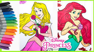 Gambar mewarnai princess aurora ala model kini. Mewarnai Putri Duyung Ariel Aurora Disney Princess Coloring Page Youtube