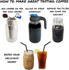 Check spelling or type a new query. Durable Glass Jar 64 Oz Cold Brew Mason Jar Coffee Maker By County Line Kitchen 2 Quart Save Heavy Duty Stainless Steel Filter Easily Make Your Own Cold Brew Flip Cap