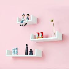Decornation Floating Wall Shelf Set Of 3 Shelves White Shelving Wall Unit Amazon In Home Kitchen Rak Dinding Rak Kayu Dinding