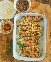 Supreme Pizza Stuffed Zucchini A Healthy Zucchini Boat Pizza Recipe Recipe Stuffed Peppers Zucchini Supreme Pizza