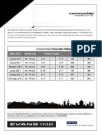Cadence needed for a given speed in a range of gears; Cannondale Mountain Bike Sizing Chart Cycle Sport Land Transport