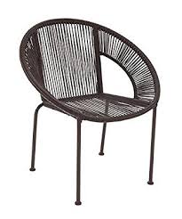 Benzara Comfortable Metal Plastic Rattan Chair 29 X 30 Brown Lounge Chair Outdoor Round Chair Papasan Chair