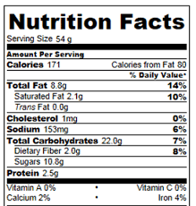 chocolate chip cookie nutrition information