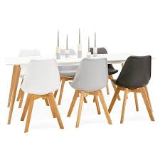 Table A Manger Design Scandinave Clementine En Bois 200x90x75 Cm Blanc Table A Manger Design Table Salle A Manger Table A Diner