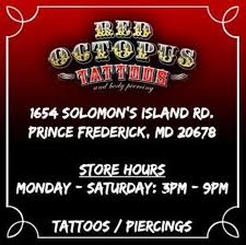 The shading of this octopus tattoo design was done in different lengths, angles, and concentration to give dimension. Red Octopus Tattoos Body Piercing Home Facebook