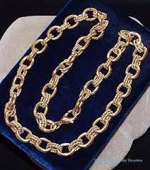 Qvc Milor Stainless Steel 18k Gold Plated Textured Polished Link 22 Necklace Necklace Vintage Jewelry Jewelry