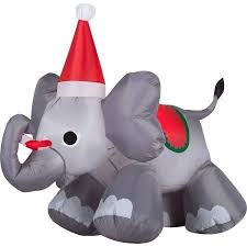 Outdoor Decor Gemmy Airblown Inflatable Christmas Elephant 4 1 Click Image For More Details Christmas Elephant Christmas Inflatables Outdoor Holiday Decor