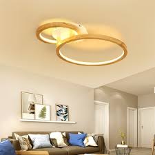 Pendant light wood lamp shade lighting ceiling fixture modern hanging industrial. Ring Living Room Ceiling Light Fixture Wood Modern Flush Mount Ceiling Fixture Takeluckhome Com
