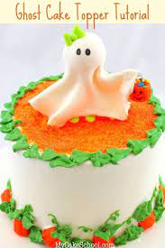 Trick Or Treat How To Make A Ghost Topper Ghost Cake Halloween Pumpkin Cake Free Cake Tutorial