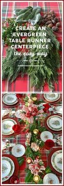 Modern interior table runners of textural batik fabrics to complement a classic modern table, buffet, island, or dresser. Diy Evergreen Table Runner Centerpiece The Easy Way Home Is Where The Boat Is
