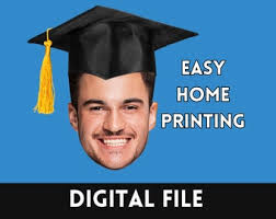 Imprimible, Descarga digital, Cara en un palo, Cabeza grande en un palo  para graduación 2024, Aficionado a la graduación, Regalo de clase de 2024,  Regalo para graduado