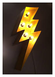 Lightning Bolt Marquee 24 Light Up Sign Yellow Etsy Light Up Signs Lamp Design Marquee Lights