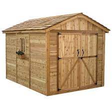 Watch as karl champley builds a storage shed to hold the homeowner's lawn tools. Outdoor Living Today Spacemaker 8 Ft X 12 Ft Western Red Cedar Storage Shed Sm812 The Home Depot