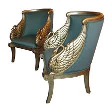 A Pair Of American Art Deco Silver Leaf Chairs With Figural Swan Arms Modernism Gallery Art Nouveau Furniture Art Deco Furniture Deco Chairs