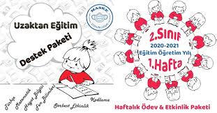 2020 2021 Yili 2 Sinif 1 Hafta Uzaktan Egitim Destek Odev Etkinlik Paketi Meb Ders 2020 Egitim Sinif 2 Siniflar