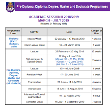 Sep 13, 2019 · kalendar kuda di malaysia.info gaji tahun 2017 2018 2019 2020 2012 2022 2023 2024 2025 termasuklah kalendar cuti sekolah untuk merancang percutian anda! Kalendar Akademik Sesi 2018 2019 Hal Ehwal Akademik Uitm Facebook