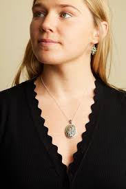 Connemara Marble Silver Shamrock Irish Pendant