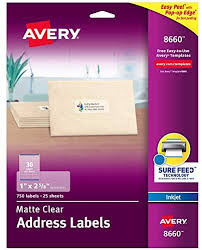 Size (mm) expression template a4 sheet tags template 21 years old labels every sheet breadth 63. Amazon Com Avery Clear Address Labels For Inkjet Printers With Sure Feed 1 X 2 5 8 750 Frosted Holiday Labels 8660 Office Products