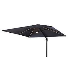 Hampton Bay 10 Ft Square Offset Patio Umbrella In Graphite With Led Lights The Home Depot Canada Offset Patio Umbrella Patio Umbrella Patio