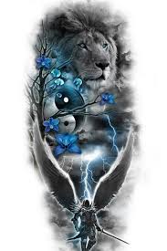 Depay's chest and both arms are engraved with divine creatures and. Lion Tattoo Wallpaper Download