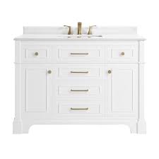 Home Decorators Collection Melpark 48 In W X 22 In D Bath Vanity In White With Cultured Marble Vanity Top In White With White Sink Melpark 48w The Home Depo 42