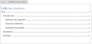 table des matieres pmtic