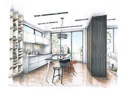 Recent Kitchen Renderings Interior Architecture Sketch Modern Kitchen Elevation Design