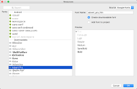 This list only includes the typeface name and does not list each font in the family (bold, italic, etc.). Downloadable Fonts Android Developers