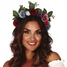 Diadema Catrina de Flores para Niños y Adultos
