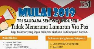 James michael tyler / bowkmpkxrplznm. Loker Via Email Pt Tri Saudara Sentosa Industri Tssi Kawasan Delta Sillicon Iii Bekasi Random Email Loker