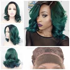 Mermaid hair is real, and this gorgeous aquamarine ombré look is the perfect way to prove it. Ombre Black To Teal Green Ombre Hair Color Synthetic Front Lace Wigs Wonderful Turquoise Hair Color For Black Medium Hair Girls Wish