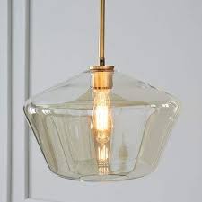 West Elm Sculptural Glass Geo Pendant Large Champagne Glass Pendant Light Modern Glass Pendant Light Glass Pendant Lamp