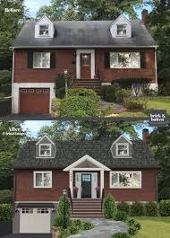 This Lakeside Capecod Got A Brickbatten Makeover Adding A Gable To The Front Porch Creates Interest And D Front Porch Design House With Porch Porch Design