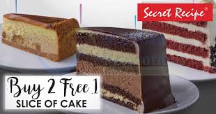 Adventures from the tiny kitchen of a malaysian woman who loves to eat. Secret Recipe Buy 2 Free 1 Slice Of Regular And Premium Cakes On 8 Nov 2018