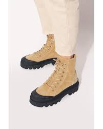 Proenza Schouler Suede Combat Boots In Beige Natural Lyst