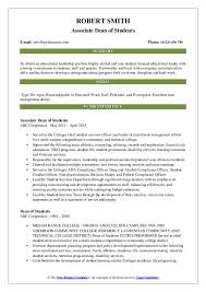 Dean Of Students Resume Samples Qwikresume