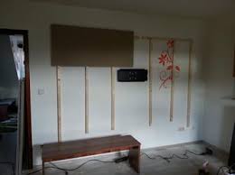 Lattung Und Rigips Anbringen Wohnzimmer Tv Wand Selber Bauen Tv Wand Ideen Wohnzimmer Wohnwand Selber Bauen