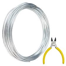 Obmwang 32 8 Feet Silver Aluminum Wire With 1 Side Nose Plier Bendable Metal Craft Wire Armature Wire For Doll Skeletons Diy Crafts Halloween