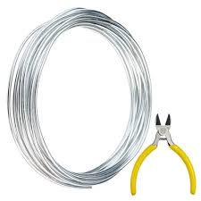 obmwang 32 8 feet silver aluminum wire with 1 side nose plier bendable metal craft wire armature wire for doll skeletons diy crafts halloween