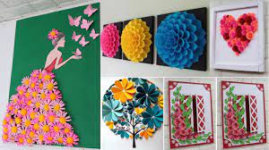 Diy projects add a unique touch to any room in your house. Home Decorating Ideas Handmade With Paper Easy Beautiful Wall Decor Youtube