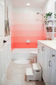 Rivera added cool nonchalance to her space by pairing. Diy Painted Pink Ombre Tile Wall Coral Gables How To Paint Tile With Oil Based Enamel Girls Bathroom Ideas 31 House Mix
