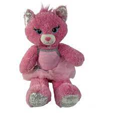Build A Bear Purrincess Plush Kitty Cat Pink 18 Silver Sparkle Tinsel BAB  Toy 