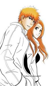 The romance between ichigo & orihime had been hinted at since the beginning of bleach, but their relationship extends even further in the manga. Bleach Ichigo Kurosaki And Orihime Inoue Bleach Anime Bleach Orihime Bleach Characters